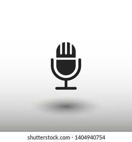 Microphone vector icon, Web design icon. Voice vector icon, Record. Microphone - recording Studio Symbol. Retro microphone icon