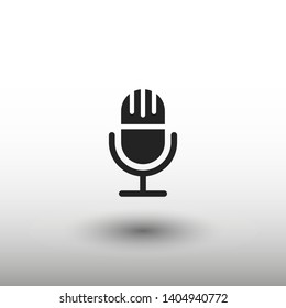 Microphone vector icon, Web design icon. Voice vector icon, Record. Microphone - recording Studio Symbol. Retro microphone icon