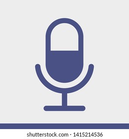 Microphone vector icon, Web design icon. Voice vector icon, Record. Microphone - recording Studio Symbol. Retro microphone icon