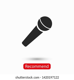 Microphone vector icon, Web design icon. Voice vector icon, Record. Microphone - recording Studio Symbol. Microphone vector icon graphic illustration