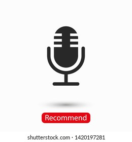 Microphone vector icon, Web design icon. Voice vector icon, Record. Microphone - recording Studio Symbol. Retro microphone icon