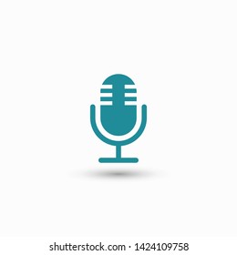 Microphone vector icon, Web design icon. Voice vector icon, Record. Microphone - recording Studio Symbol. Retro microphone icon
