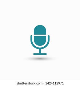 Microphone vector icon, Web design icon. Voice vector icon, Record. Microphone - recording Studio Symbol. Retro microphone icon