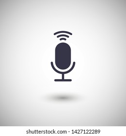Microphone vector icon, Web design icon. Voice vector icon, Record. Microphone - recording Studio Symbol. Retro microphone icon