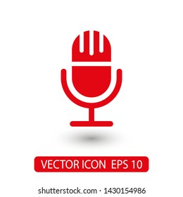Microphone vector icon, Web design icon. Voice vector icon, Record. Microphone - recording Studio Symbol. Retro microphone icon