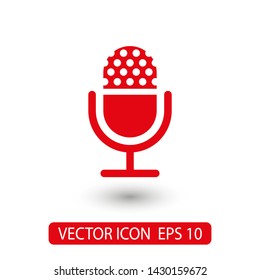 Microphone vector icon, Web design icon. Voice vector icon, Record. Microphone - recording Studio Symbol. Retro microphone icon