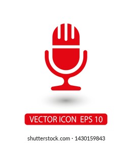 Microphone vector icon, Web design icon. Voice vector icon, Record. Microphone - recording Studio Symbol. Retro microphone icon