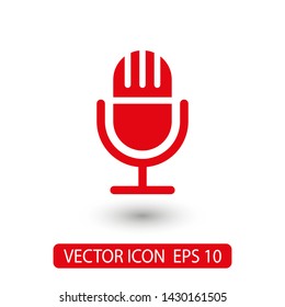 Microphone vector icon, Web design icon. Voice vector icon, Record. Microphone - recording Studio Symbol. Retro microphone icon