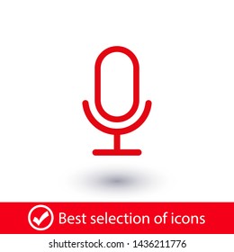 Microphone vector icon, Web design icon. Voice vector icon, Record. Microphone - recording Studio Symbol. Retro microphone icon