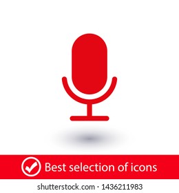 Microphone vector icon, Web design icon. Voice vector icon, Record. Microphone - recording Studio Symbol. Retro microphone icon