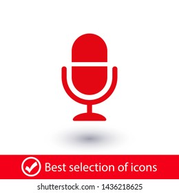 Microphone vector icon, Web design icon. Voice vector icon, Record. Microphone - recording Studio Symbol. Retro microphone icon