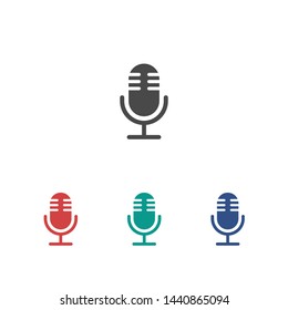Microphone vector icon, Web design icon. Voice vector icon, Record. Microphone - recording Studio Symbol. Retro microphone icon