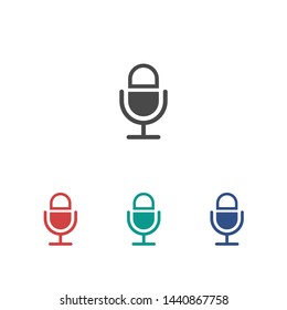 Microphone vector icon, Web design icon. Voice vector icon, Record. Microphone - recording Studio Symbol. Retro microphone icon