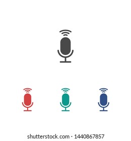 Microphone vector icon, Web design icon. Voice vector icon, Record. Microphone - recording Studio Symbol. Retro microphone icon