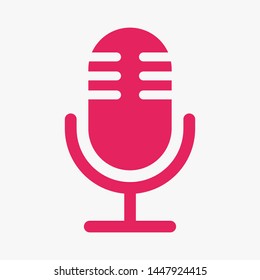 Microphone vector icon, Web design icon. Voice vector icon, Record. Microphone - recording Studio Symbol. Retro microphone icon