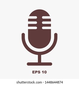 Microphone vector icon, Web design icon. Voice vector icon, Record. Microphone - recording Studio Symbol. Retro microphone icon