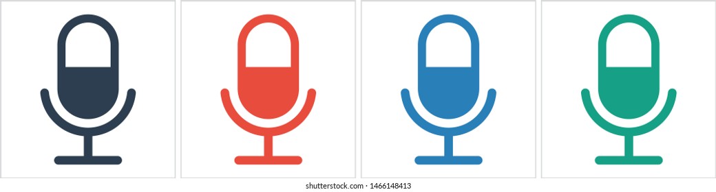 Microphone vector icon, Web design icon. Voice vector icon, Record. Microphone - recording Studio Symbol. Retro microphone icon