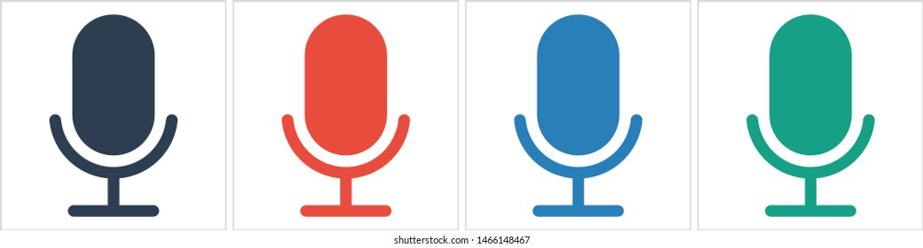 Microphone vector icon, Web design icon. Voice vector icon, Record. Microphone - recording Studio Symbol. Retro microphone icon