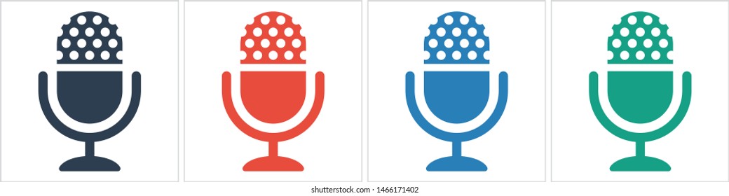 Microphone vector icon, Web design icon. Voice vector icon, Record. Microphone - recording Studio Symbol. Retro microphone icon