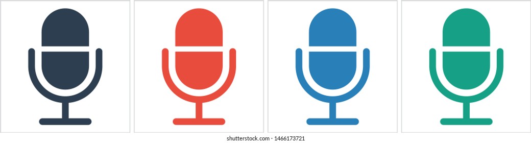 Microphone vector icon, Web design icon. Voice vector icon, Record. Microphone - recording Studio Symbol. Retro microphone icon