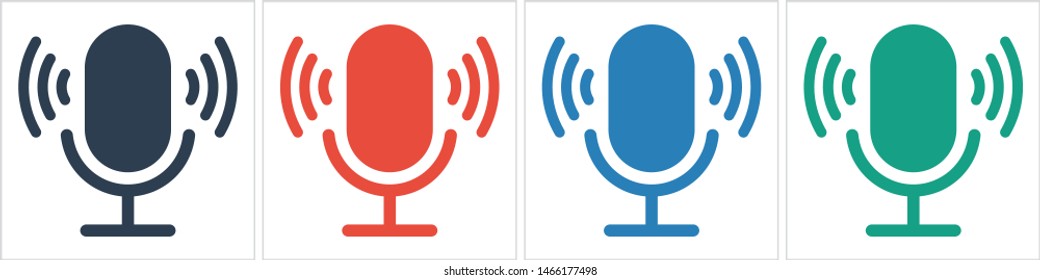 Microphone vector icon, Web design icon. Voice vector icon, Record. Microphone - recording Studio Symbol. Retro microphone icon