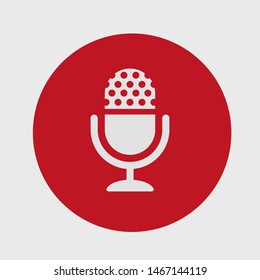 Microphone vector icon, Web design icon. Voice vector icon, Record. Microphone - recording Studio Symbol. Retro microphone icon