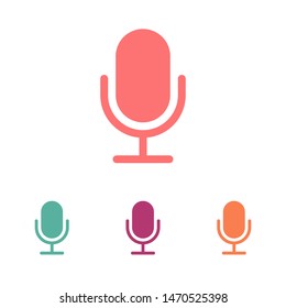 Microphone vector icon, Web design icon. Voice vector icon, Record. Microphone - recording Studio Symbol. Retro microphone icon