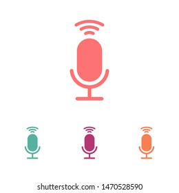 Microphone vector icon, Web design icon. Voice vector icon, Record. Microphone - recording Studio Symbol. Retro microphone icon