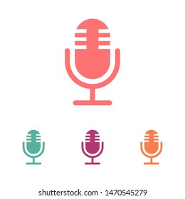 Microphone vector icon, Web design icon. Voice vector icon, Record. Microphone - recording Studio Symbol. Retro microphone icon