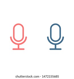 Microphone vector icon, Web design icon. Voice vector icon, Record. Microphone - recording Studio Symbol. Retro microphone icon