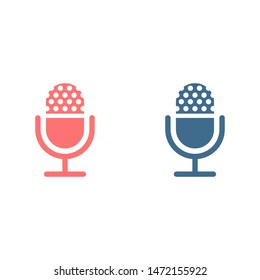 Microphone vector icon, Web design icon. Voice vector icon, Record. Microphone - recording Studio Symbol. Retro microphone icon