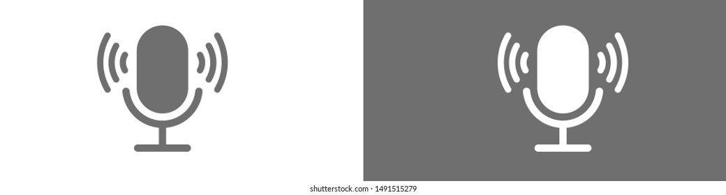 Microphone vector icon, Web design icon. Voice vector icon, Record. Microphone - recording Studio Symbol. Retro microphone icon