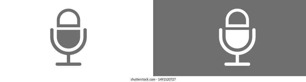 Microphone vector icon, Web design icon. Voice vector icon, Record. Microphone - recording Studio Symbol. Retro microphone icon