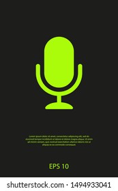 Microphone vector icon, Web design icon. Voice vector icon, Record. Microphone - recording Studio Symbol. Retro microphone icon