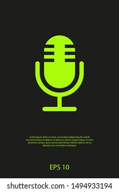 Microphone vector icon, Web design icon. Voice vector icon, Record. Microphone - recording Studio Symbol. Retro microphone icon