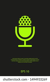 Microphone vector icon, Web design icon. Voice vector icon, Record. Microphone - recording Studio Symbol. Retro microphone icon