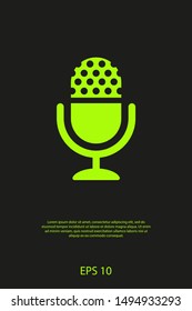 Microphone vector icon, Web design icon. Voice vector icon, Record. Microphone - recording Studio Symbol. Retro microphone icon