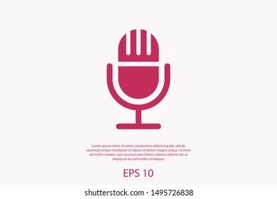 Microphone vector icon, Web design icon. Voice vector icon, Record. Microphone - recording Studio Symbol. Retro microphone icon