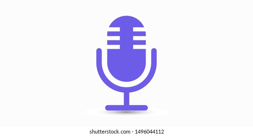 Microphone vector icon, Web design icon. Voice vector icon, Record. Microphone - recording Studio Symbol. Retro microphone icon