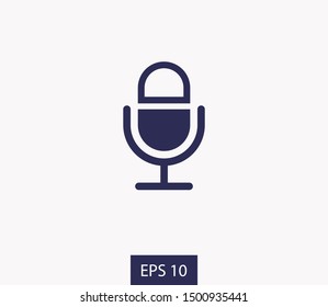 Microphone vector icon, Web design icon. Voice vector icon, Record. Microphone - recording Studio Symbol. Retro microphone icon