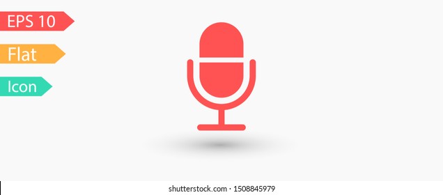 Microphone vector icon, Web design icon. Voice vector icon, Record. Microphone - recording Studio Symbol. Retro microphone icon