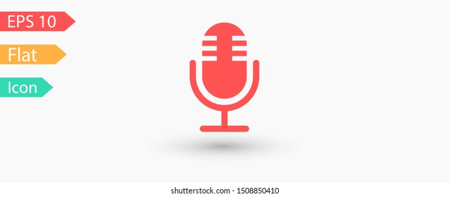 Microphone vector icon, Web design icon. Voice vector icon, Record. Microphone - recording Studio Symbol. Retro microphone icon
