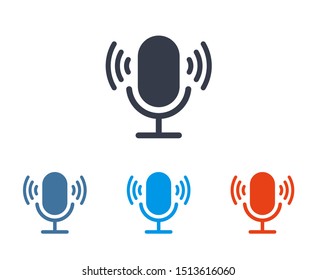 Microphone vector icon, Web design icon. Voice vector icon, Record. Microphone - recording Studio Symbol. Retro microphone icon