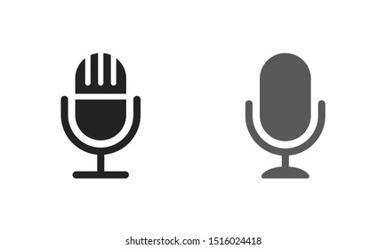 Microphone vector icon, Web design icon. Voice vector icon, Record. Microphone - recording Studio Symbol. Retro microphone icon