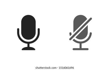 Microphone vector icon, Web design icon. Voice vector icon, Record. Microphone - recording Studio Symbol. Retro microphone icon
