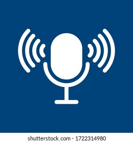 Icono de vector de micrófono, icono de diseño web. Icono de vector de voz, Registro. Micrófono, grabación Studio Symbol.vectorial ilustración en fondo negro. Pasos 10