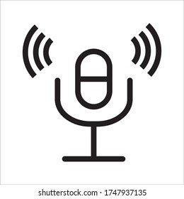 Microphone vector icon, Web design icon. Voice vector icon, Record. Microphone, recording Studio Symbo