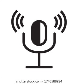 Microphone vector icon, Web design icon. Voice vector icon, Record. Microphone, recording Studio Symbo