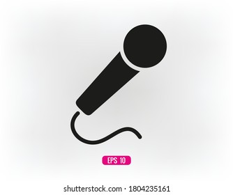 Microphone vector icon, Web design icon. Voice vector icon, Record. Microphone - recording Studio Symbol. Microphone vector icon graphic illustration