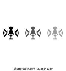 Mikrofon-Vektorsymbol, Webdesign-Symbol. Sound-Vektorsymbol, Record. Mikrofon - Symbol für Aufnahmestudios. Retro-Mikrofon-Symbole auf weißem Hintergrund